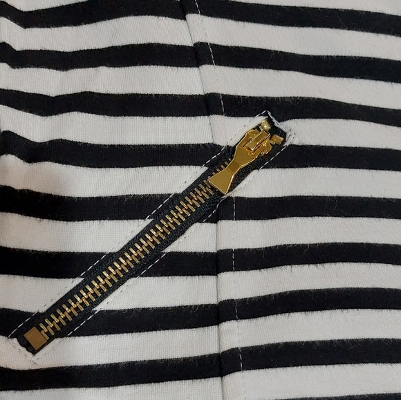 ♤Kate Spade♤ Black & White Striped Jacket with Gold Hardware, girls size 10 - Picture 3 of 6